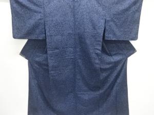 華紋更紗模様織り出し手織り紬単衣着物